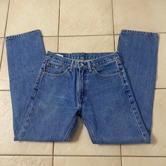 Levi Strauss Co‎ 505 Mens Jeans W30 L32 Blue Denim Straight Leg Button Fly