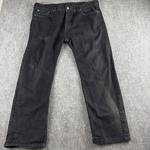 Levi's 505 Men's W40 L30 Black Denim Jeans Regular Fit Straight Leg Pants