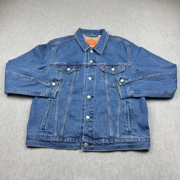 Levis Denim Jacket Mens Large Blue Trucker Western Rodeo Classic Coat 72334-1049