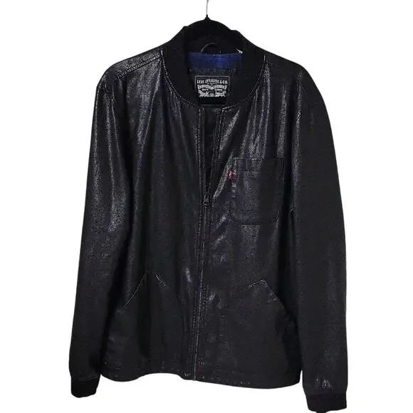 Levi Strauss & Co. Faux Leather Full Zip Jacket Mens Size Large