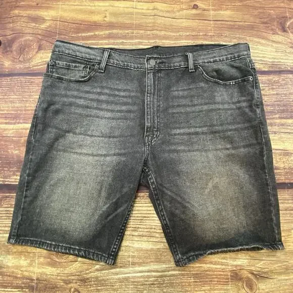 Levi's 511 Jean Shorts Mens 42 Standard Tapered Cut-Off Denim Black Light Wash