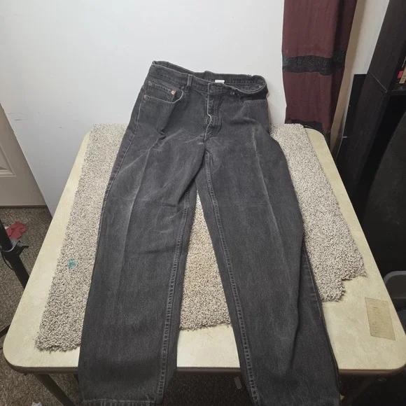 Levis 560 Loose Fit‎ Tapered Leg Jeans Mens 33x34 Faded Black Vintage Denim