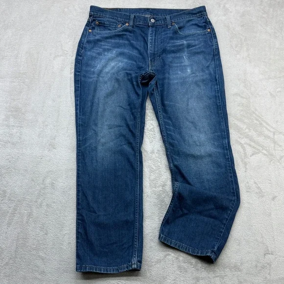 Levi's 514 Straight Fit Jeans Mens 36x30 Blue Medium Wash Denim Stretch Preppy