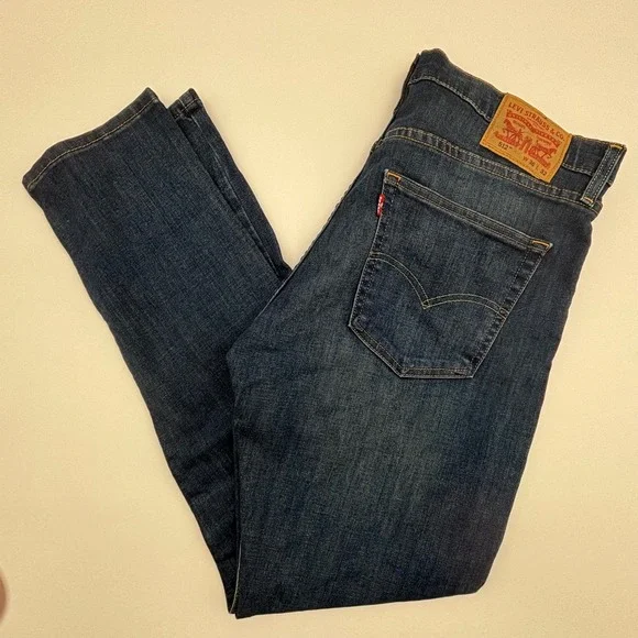 Levi's 512 Slim Taper Jeans Mens W36‎ L32 Dark Wash Denim Modern Fit