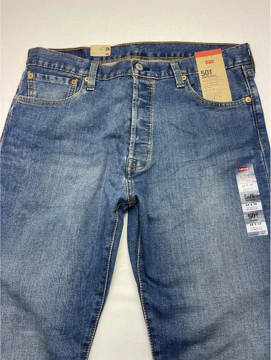 Levi's 501 Men's Classic Fit Blue Denim Jeans Size 34x30
