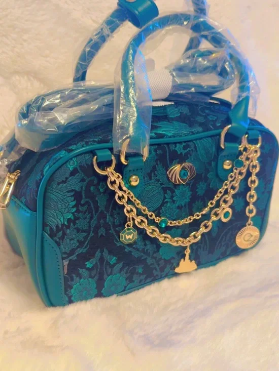 HER UNIVERSE Wicked Oz Green Floral Brocade Purse With Crossbody Strap NEW