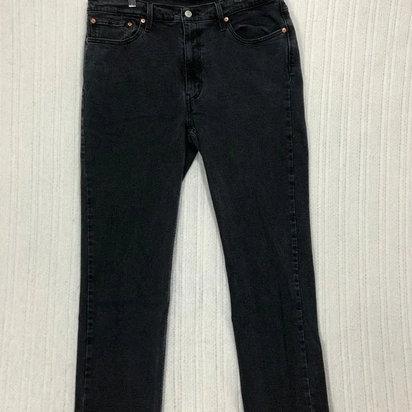 Levis 514 Straight Fit Jeans‎ Mens 38x32 Faded Black Denim Pants