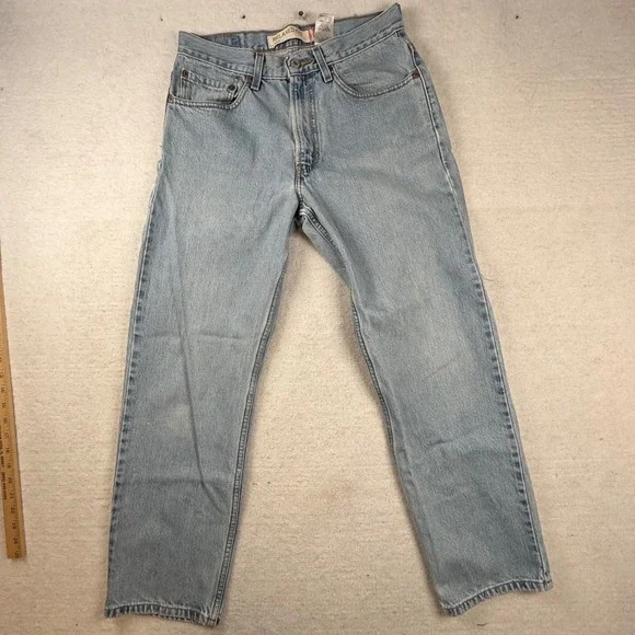 Levis 550 Mens Relaxed Fit Tapered Leg Light Wash Jeans Blue 31x30