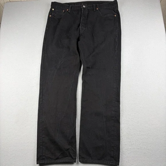 Levi's 501 Jeans Men's 40x34 Fits 40x33 Black Straight Leg Denim