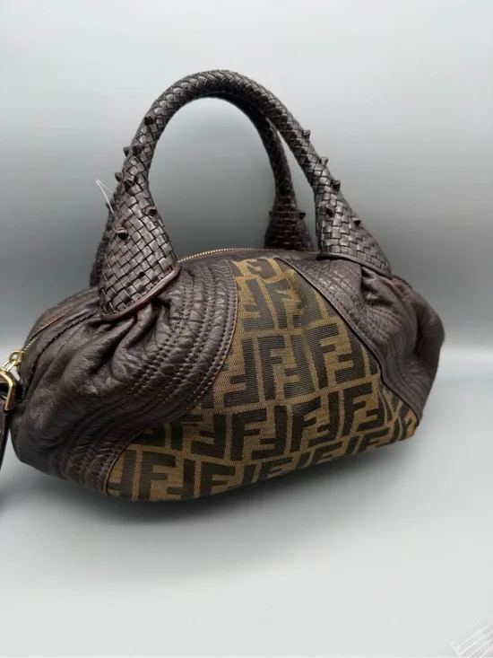 Fendi Mini Spy Bag - Brown Zucca Canvas & Leather Top-Handle Bag