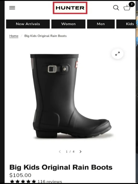 Hunter Kids Rain Boots with Side Buckle