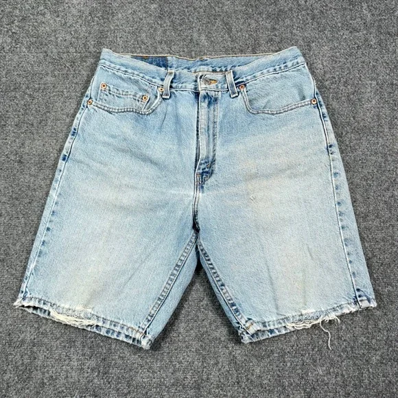 VTG '01 Levi's 505 Regular Fit Denim Shorts Mens 33 Made in USA Light Wash Dad