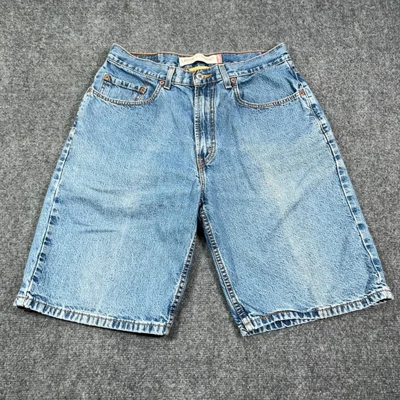 VTG '05 Levi's 569 Loose Straight Denim Jean Shorts Mens 31 Blue Dad Grilling