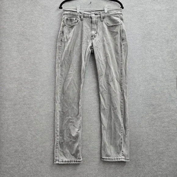 Levi's 514 Men Jeans‎ 29X30 Gray Denim Straight Logo 28