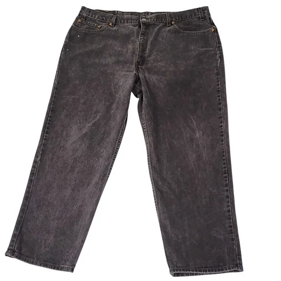 Vintage Levis 550‎ Relaxed Fit Made in USA Black Wash Jeans Mens 44x30 Fit 42x28