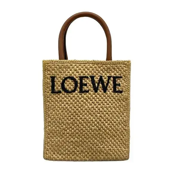 Loewe Standard A5 Handbag A563S30X05 Beige Black Brown Raffia Leather