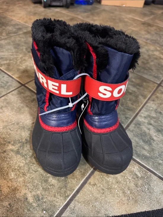 Sorel Kids Navy, Red and Black Insulated Snow Boots