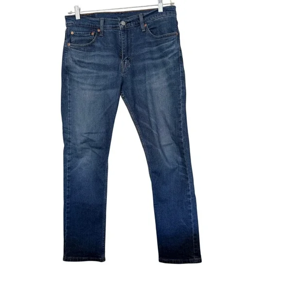 Levis 511 Jeans Mens 32x29 Straight Leg‎ Whiskered Dark Wash Streetwear Workwear