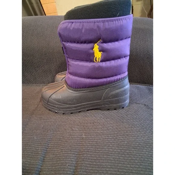 Polo Ralph Lauren Vancouver Snow Boots Lakers Purple‎ Junior Youth Size 3
