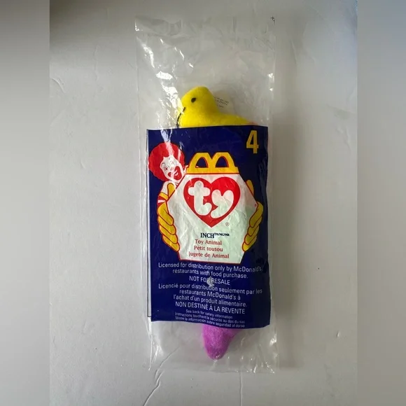 TY Beanie Baby snake  Toy - Yellow and Purple‎