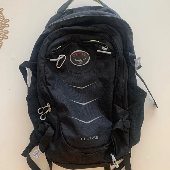 OSPREY Black Ellipse Backpack with Subtle Gray Accents