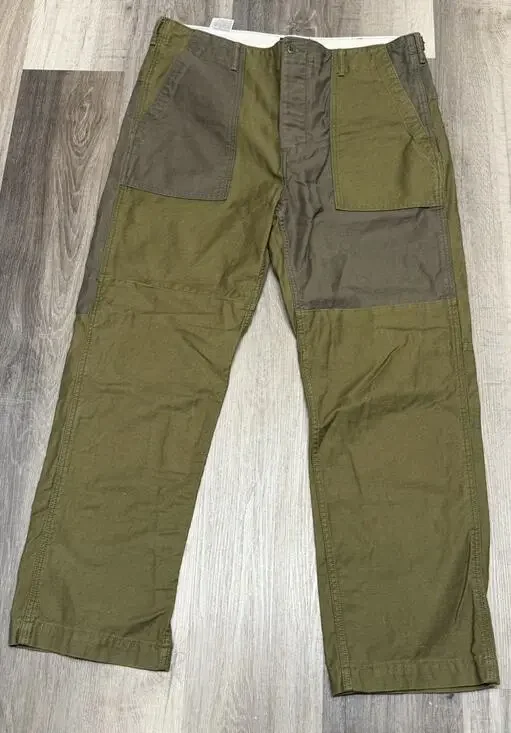 Levi’s Mens W38 L32 Olive Green Patchwork Utility Pants Workwear Carpenter