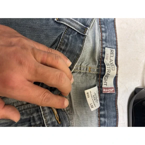 Levi's 559 Mens 34X32 Relaxed Straight Medium Wash‎ Denim Blue Jean Pants