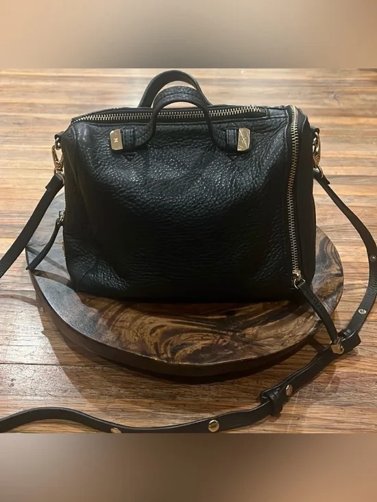 Halston Heritage baby pebbled Leather satchel with Gold Hardware