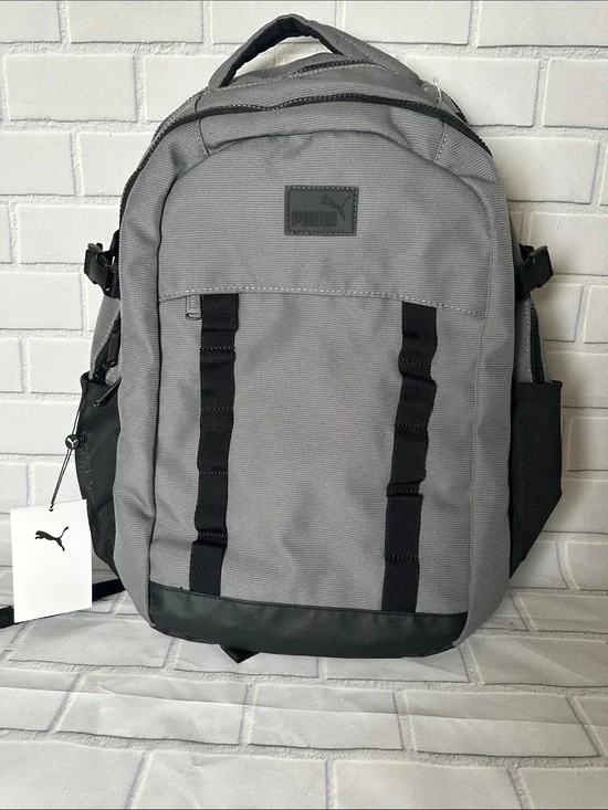 NWT Puma Large Gray and Black Backpack with Multiple Compartments