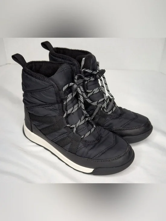 SOREL Whitney II Short Lace Waterproof Black Boots Size 3 Youth