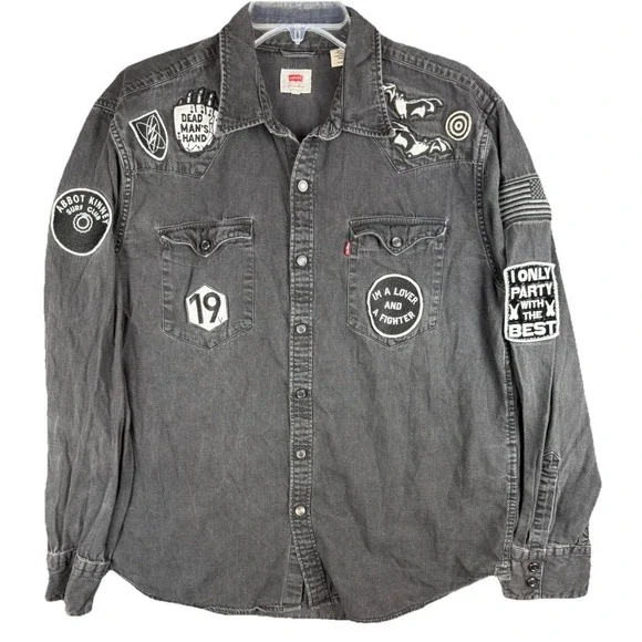 Levi's Barstow Limited Edition Black Pearl Snap Long Sleeve Button Up‎ Men's XL