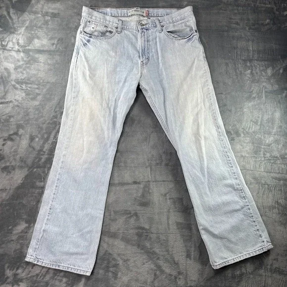 Levis 527 Y2K Boot Cut Jeans Mens 34x30 Fits 36x32 Light Blue Denim Cowboy