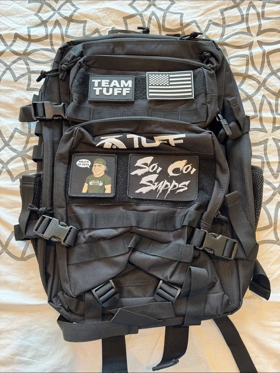 NWT Tough Pro Local Rhode Island Lifting American Military Black Gym Backpack