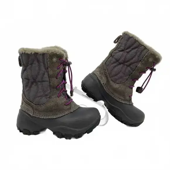Columbia Gray Purple Winter Boots | Girls 11T Regular