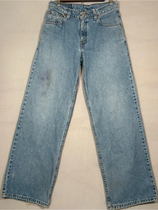 Vintage 90s Levi’s 565 Wide Leg Light Wash Jeans 30x29
