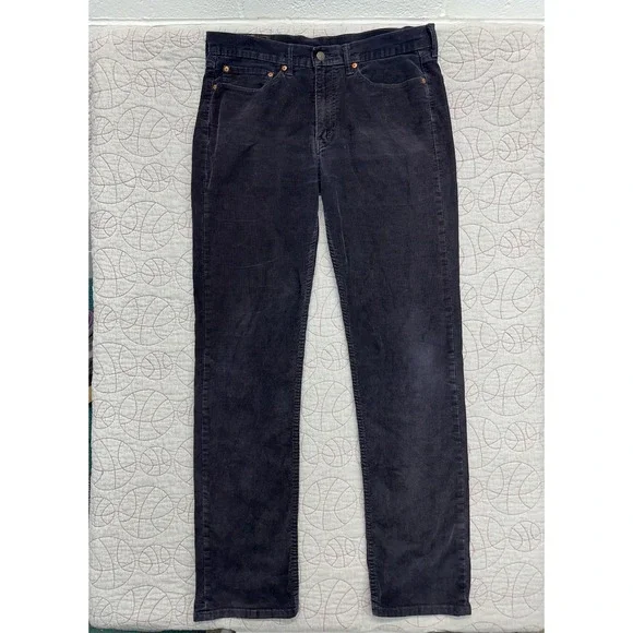 Levis 514 Corduroy Pants Black Slim Straight / Mens 34x36