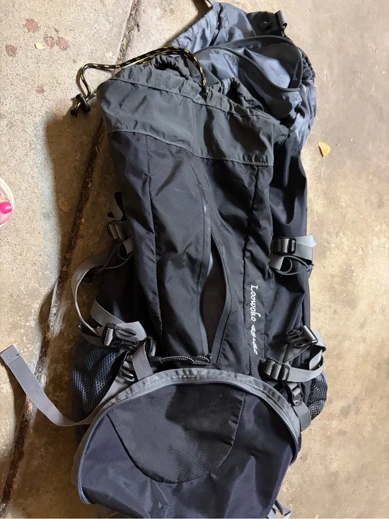 Black Outdoor Hiking Backpack with Multiple Straps
