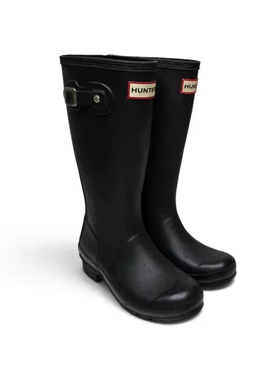 Hunter Tall Rain Boot Youth Black Weatherproof Waterproof Outdoor Water 1 B 2G