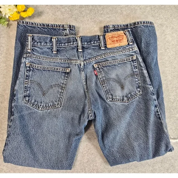 Levis 517 Bootcut Jeans Mens 31x30 Blue Distressed Vintage 90s Denim Pants