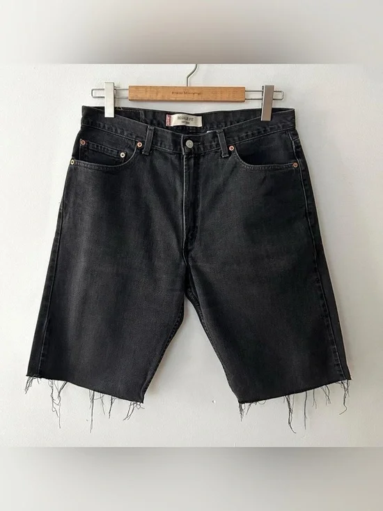 Vintage Levi’s 505 Black Cut Off Denim Jean Shorts