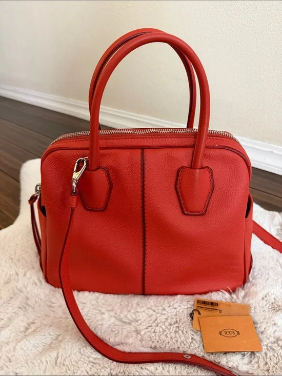 Tod's Miky Bauletto (D-Styling) Satchel - Red-Orange Women Bag