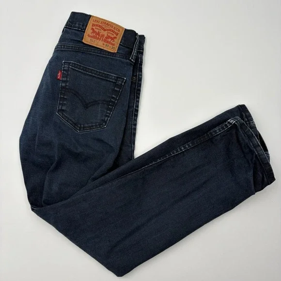 Levi's 511 Slim Fit Jeans Mens 30x30 Blue Dark Wash Denim Stretch Cotton