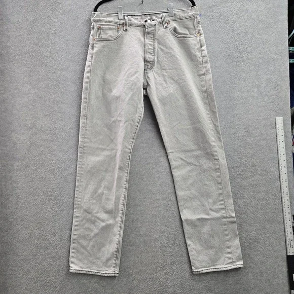 VINTAGE‎ Levi's 501 93 Men Jeans 33X32 Gray Denim Straight Leg Button 30
