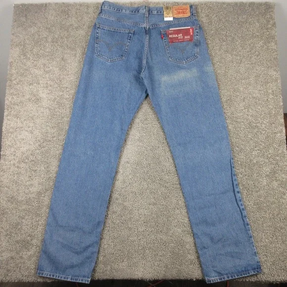 Vintage Levis Jeans Mens 36x36 Blue 505 Regular Straight Denim Pants Y2K Faded