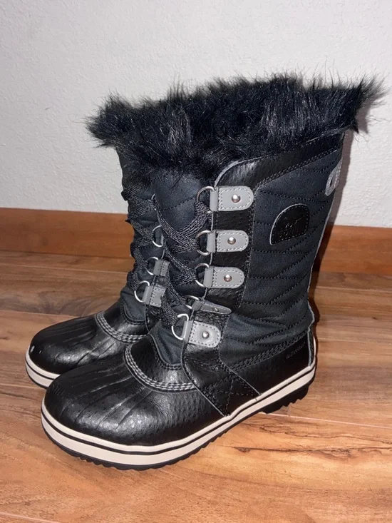 Sorel Kids Tofino II waterproof winter snow boots, black- size 3