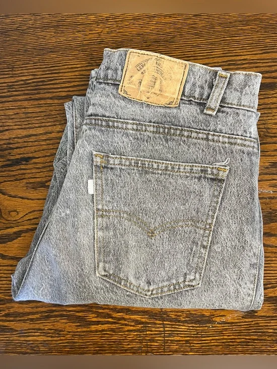 Vintage Levi’s 80s Silver Medal Acid Wash Black Jeans Made In USA Mens 31x32