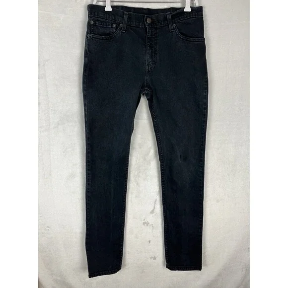 LEVIS 511 Jean Men 32x34 Dark Denim Slim Fit Straight Leg Stretch WesternCowboy