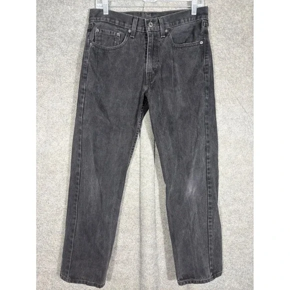 Levis 505 Regular Fit Jeans Mens 32x30 Faded Black Straight Leg Denim 00505-0260