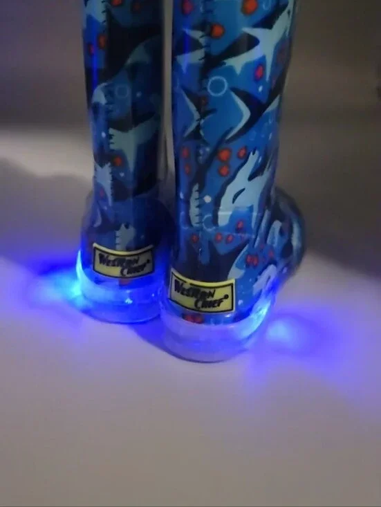 Light Up Shark Chase Blue Rain Boots
