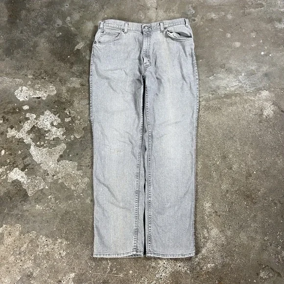 Vintage 90s Levi's 548 Jeans Size 36x32 Gray Denim Light Wash Relaxed Silver Tab